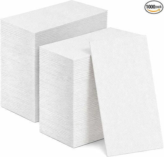 Colarr 1000 Paper Hand Towels Bathroom Guest Towels, 12" x 17" Disposable Paper Napkins Guest Decorative Dinner Hand Napkin for Wedding Holiday Cocktail Party (White)