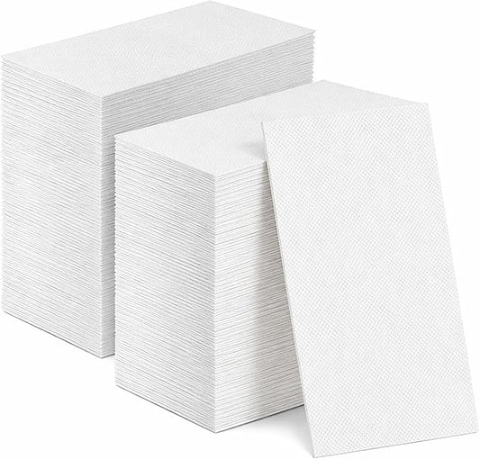 Colarr 600 Paper Hand Towels Bathroom Guest Towels, 12" x 17" Disposable Paper Napkins Guest Decorative Dinner Hand Napkin for Wedding Holiday Cocktail Party (White)
