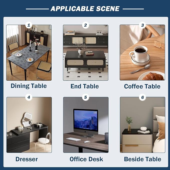 OstepDecor Geometric Table Protector 42 x 78 Inch, 1.5mm Thick Plastic Table Cover, Waterproof Dining Tabletop Protector Rectangle Vinyl Tablecloth PVC Desk Pad Mat for Kitchen, Wooden Table
