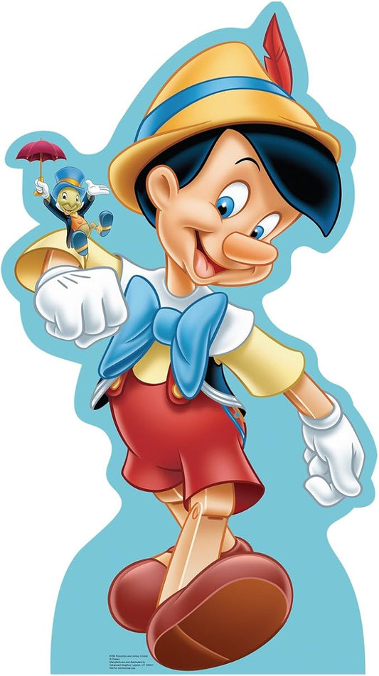 Cardboard People Pinocchio & Jiminy Cricket Life Size Cardboard Cutout Standup - Disney's Pinocchio
