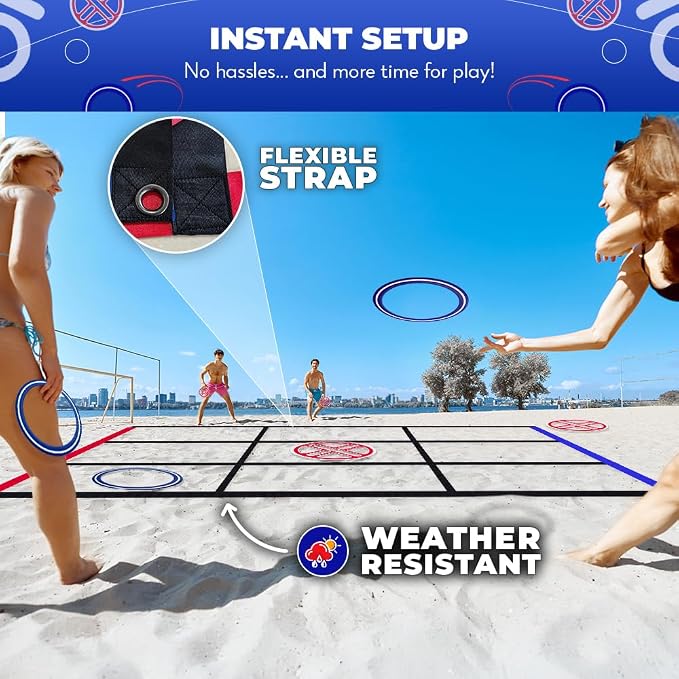 Swooc Games® - Fling Tac Toe™ (9ft x 9ft) Giant Tic Tac Toe Game Outdoor | Weatherproof Giant Outdoor Games for Adults and Family | Large Backyard Games for Kids | Jumbo Outside Yard & Lawn Game