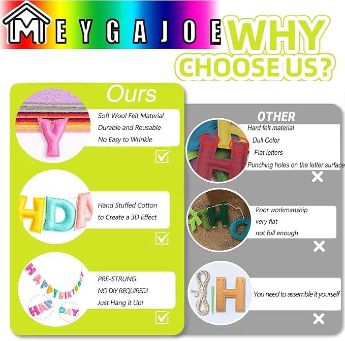 Pre-Strung Happy Birthday Banner - Felt Ball Garland, Rainbow Party Decorations, HAPPY BIRTHDAY Garland, Personalized Birthday Sign for Birthday Decor, Party Decor, Photo Prop (Pastel Happy Birthday Banner)