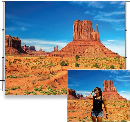 10x8ft Desert Scenery Background for Photography America Western Monument Valley Photo Backdrop National Park Nature Scenery Background Travel Adult Artistic Portrait Photo Backdrop NWH14042