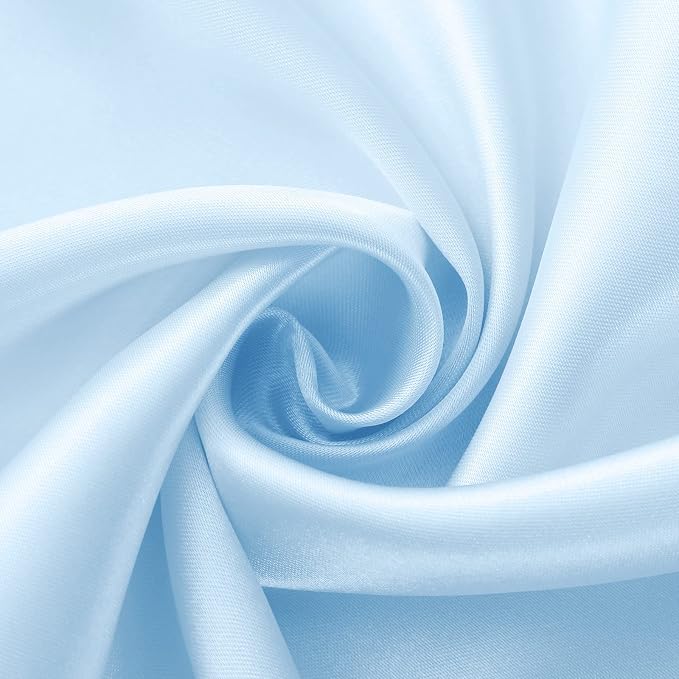 Horbaunal 12 Pack Light Blue Satin Table Runner 12 x 108 Inch, Smooth Table Runners for Wedding Banquets Birthday Party