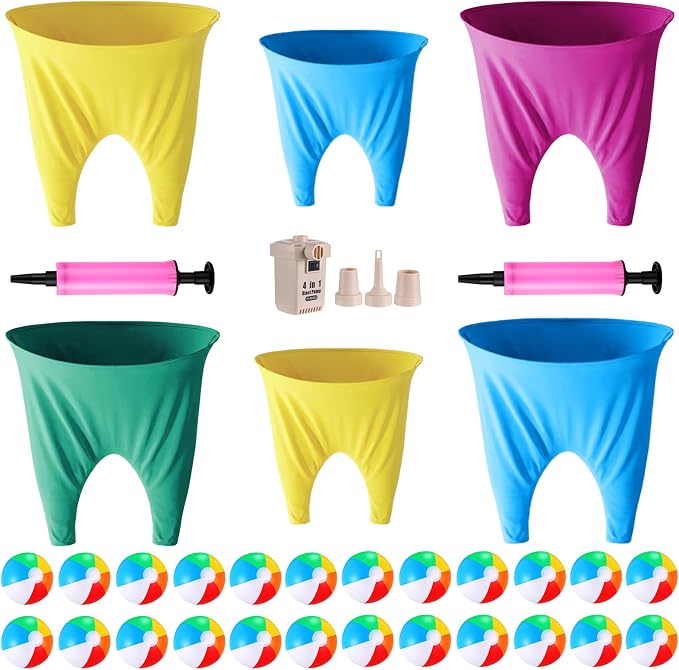 Granny Pants Yard Game Set, Granny Pants Family Outdoor Party Games, Oversized Pants with Bouncy Balls and Electric Air Pump, Outdoor Tossing Games for Adult Yard Game Birthday Party Family Reunion