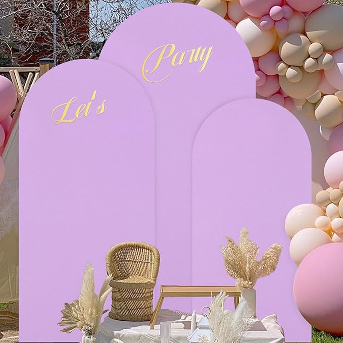 7.2ft 6.6ft 6ft Arch Covers Lavender Wedding Arch Cover Set of 3 Balloon Arch Spandex Cover Purple Arch Backdrop Cover Round Top Chiara Backdrop Cover for Happy Birthday Party Arch Decoration