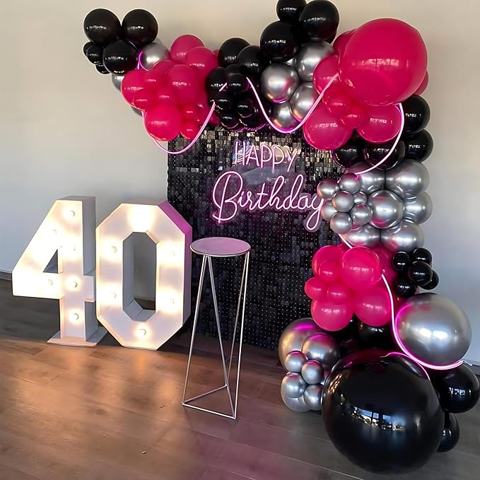 Black Shimmer Wall Backdrop 48 Pcs - 8x6ft Glitter Sequin Photo Booth Background for Wedding Birthday Party Anniversary Decor, Reusable & Easy to Install with Zip Ties Included