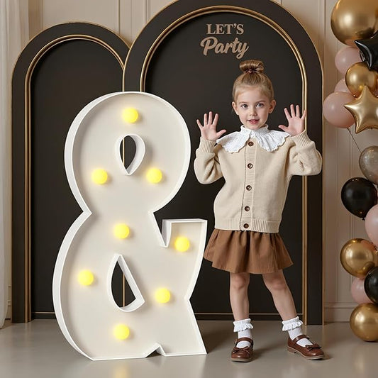 Marquee Letters 3 Feet Tall, 3FT Large Light up Letters &, Big Sign & with Warm White Light for Birthday Wedding Proposal Engagement Graduation Party Backdrop Decorations