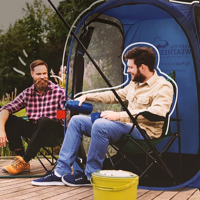 Under the Weather WeatherPod Tank MyPod™ Mesh 1-2 Person Pop-Up Screen Tent Pod - The Original Shark Tank - Keeps Out Bugs, Mosquitos with UPF 50 Sun Protection