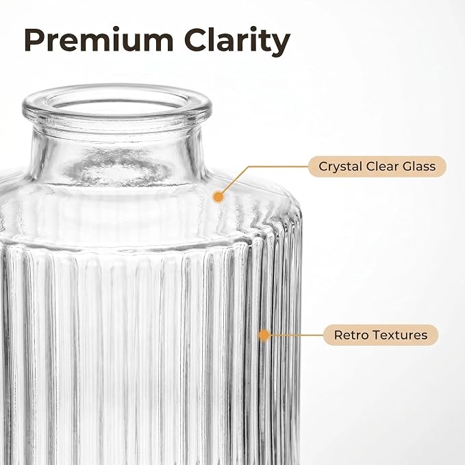 Mini Bud Vases As Wedding Centerpieces for Tables,Clear Bud Vases for Flowers,Small Flower Vases Suitable for Birthday Party,Anniversary,Wedding Reception,Baby Shower (Clear, 36PCS)