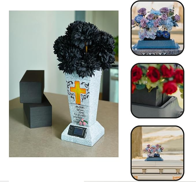 XCEL Floral Foam for Flower Arrangements Floral Foam Blocks - Reusable, Weather Resistant Craft Foam Fresh & Artificial Flower Arrangements, Styrofoam Block (Black 9" x 3" x 3" - 4 Pack)
