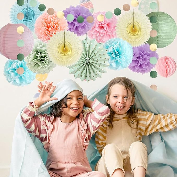Pastel Rainbow Spring Party Decorations Sage Green Lilac Purple Pastel Pink and Blue Party Decorations for Colorful Sage Green Wedding Engagement Baby Shower Bridal Shower Bachelorette Birthday Decor