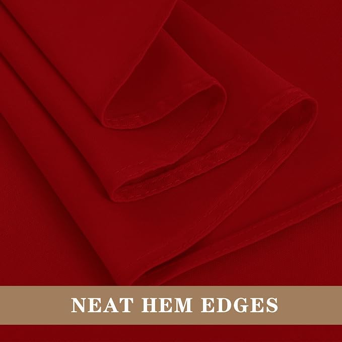 Fitable 6 Pack Red Tablecloths for Round Tables - 108 Inches in Diameter - Stain Resistant and Washable Table Clothes, Polyester Fabric Table Covers for Wedding, Party, Banquet, Formal Events