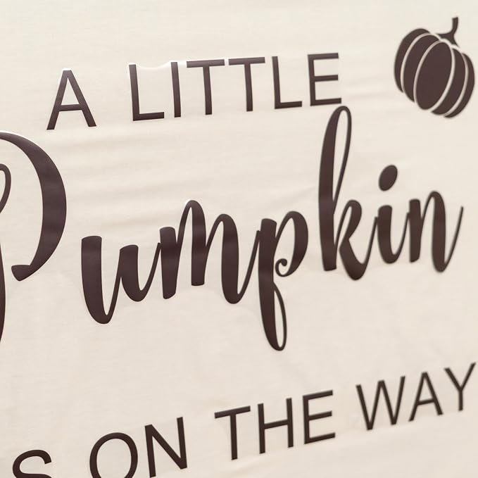 A Little Pumpkin is On The Way Baby Shower Decal | Little Pumpkin Baby Shower Decorations Decal, Fall Theme Gender Reveal Decor Sign Sticker for Party, Backdrop, Balloon Arch