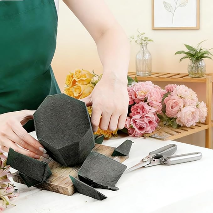 Reusable Floral Foam Blocks for Artificial Flower Arrangements, Weather Resistant, 12 Pieces, 6x3x2.5 Inch, for Outdoor Wedding Home Decor (12, 6 x 3 x 2.5'')