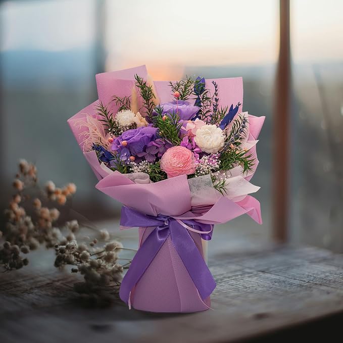 Forever Flower Gifts for Her: Romantic Flowers for Graduation-Daughter Girlfriend Wife Mom Grandma-Preserved Rose Bouquets-Flowers for Delivery Prime on Birthday Anniversary Valentines (Lilac)