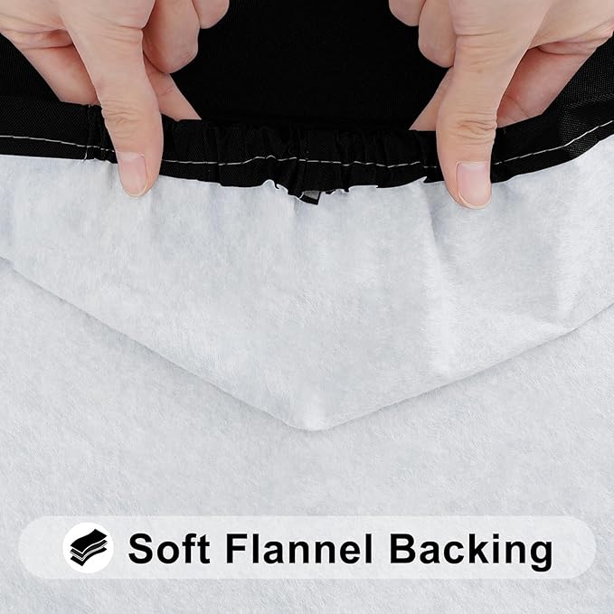 Smiry 3 Pack Rectangle Table Cloth, Elastic Fitted Flannel Backed Vinyl Tablecloths for 4ft Folding Tables, Waterproof Wipeable Table Covers for Indoor, Outdoor, Camping and Picnic (Black, 24"x48")