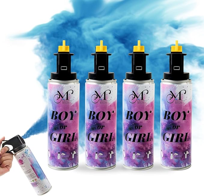 Gender Reveal Fire Extinguisher for Boys, 100% Biodegradable Baby Boy Reveal Party Decorations, Ideal for Exciting Gender Reveal Blue Smoke(4PCS)