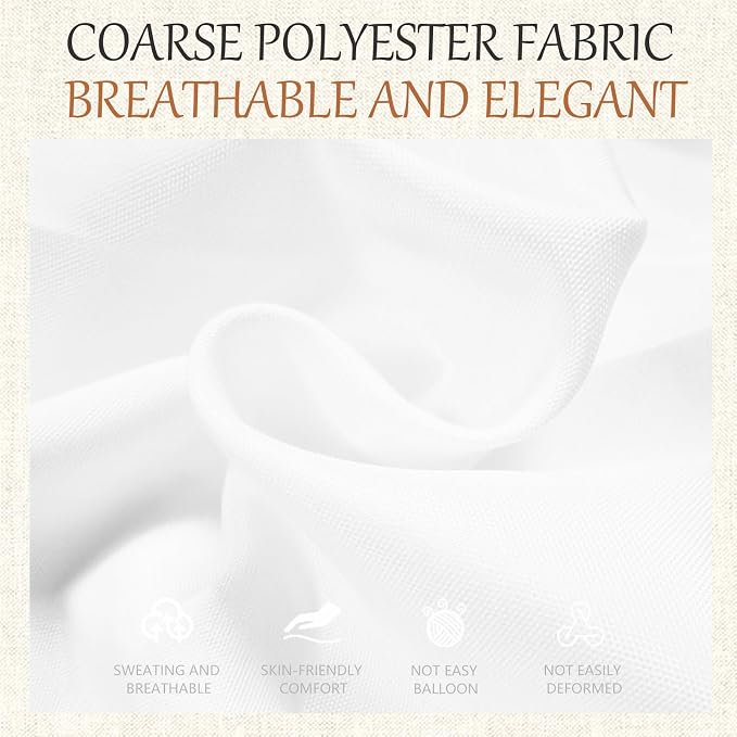 70x120 Table Cloth - 4 Pack Rectangular White Washable Stain and Wrinkle Resistant Polyester Table Cover for Dining Tables, Various Parties and Camping (White)