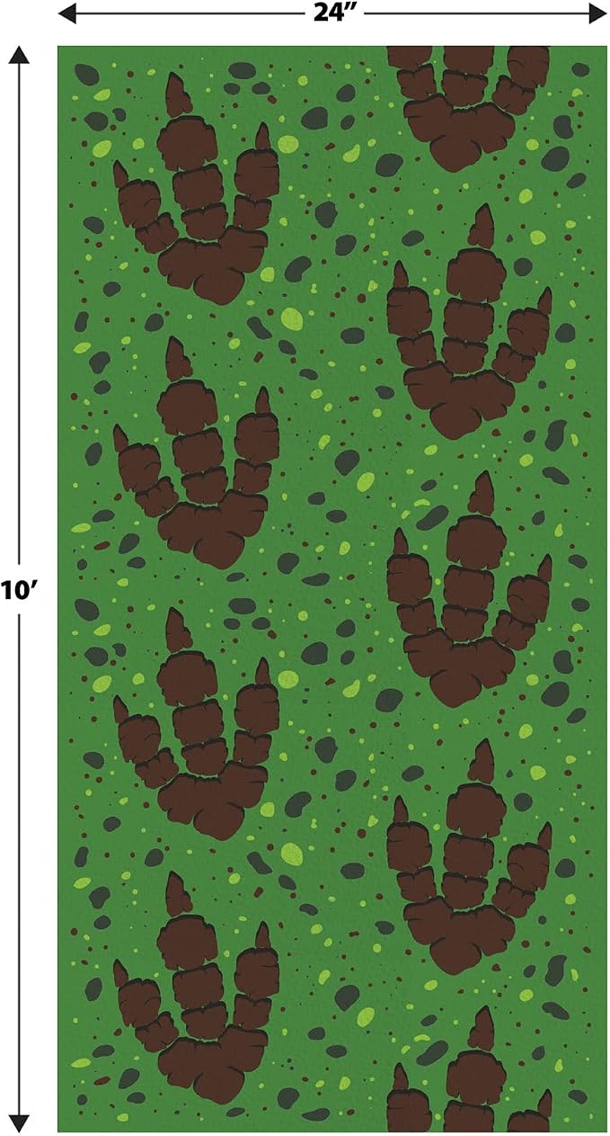 Beistle Dinosaur Tracks Floor Runner Dino Theme Party Decorations, Indoor/Outdoor Use