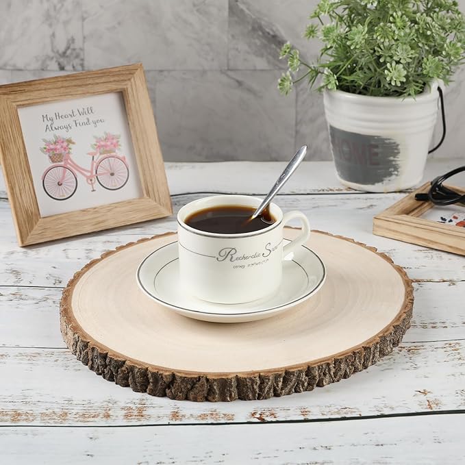 6pcs Large Wood Slices for Centerpieces 11-12 inches Wood Rounds for Tables Decor Rustic Wood Circles for DIY Crafts and Wedding Decor Round Wooden Discs Wood Slice Ornaments