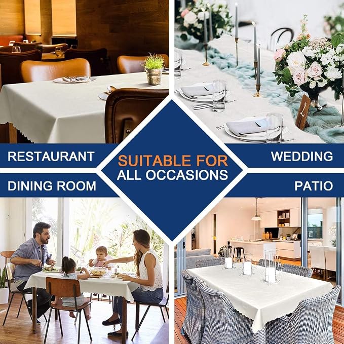 Smiry Rectangle Table Cloth, Waterproof Heavy Duty Vinyl Tablecloths, Wipeable Washable Table Cover for Kitchen and Dining Room (Grey, 70" X 108")