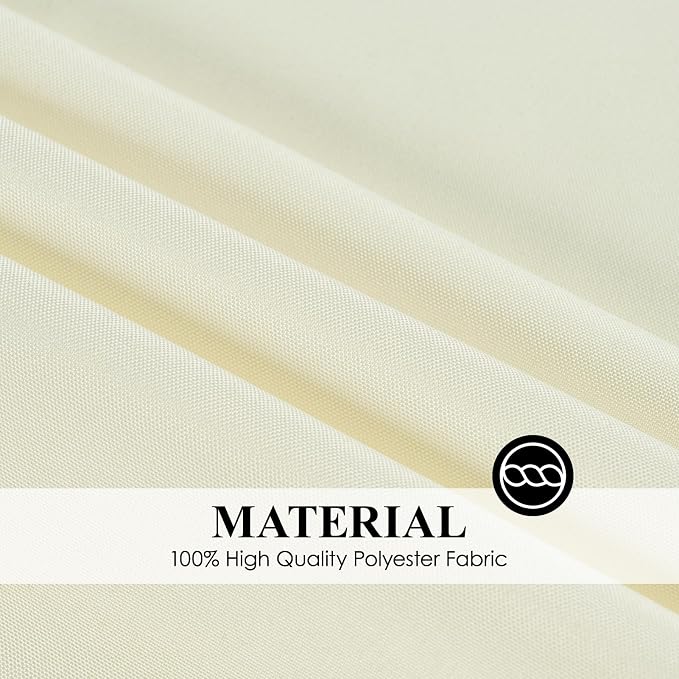Rectangle Tablecloths 90x132 Inch 2 Pack Ivory Tablecloth for 6ft Washable Decorative Linen Polyester Table Cloths for 8ft Dining Table Banquets Buffet Parties and Wedding