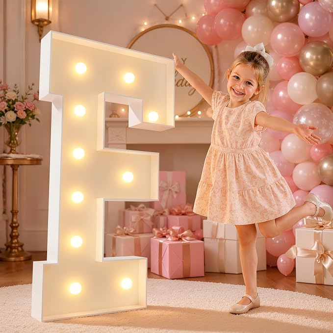 imprsv 4FT Marquee Light Up Letters for Birthday Party Decorations Large Marquee Letters for Wedding Event Bridal Shower Engagement Anniversarty Party Decor,Letter F