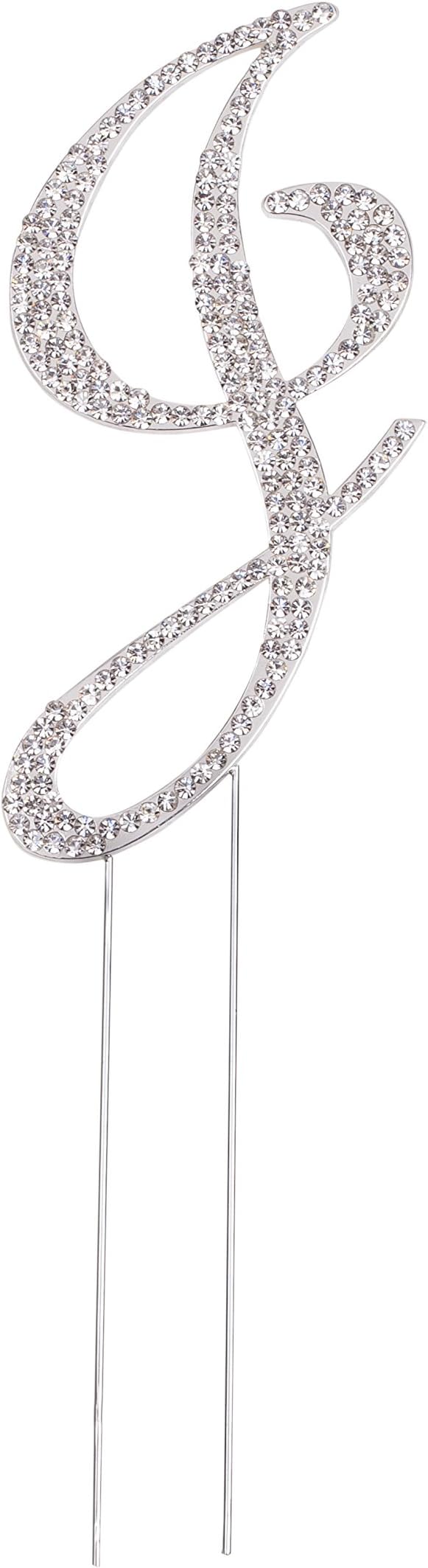 LOVENJOY Gift-Boxed 3" Rhinestone Letter J Cake Topper Initial