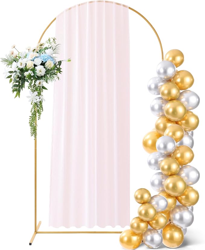 7.2 ft Gold Metal Balloon Arch Stand, Arch Backdrop Stand with Stable Base – Easy-to-Install Wedding, Birthday, Baby Shower & Garden Party Decoration