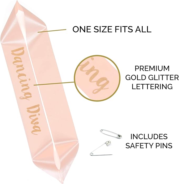 POP FIZZ DESIGNS Bachelorette Sash Set (7 pcs) 1 White Bride to Be Sash + 1 Maid of Honor Sash + 5 Bachelorette Sashes for The Bride Tribe - Amazing Bachelorette Party Favors (Rose Gold)