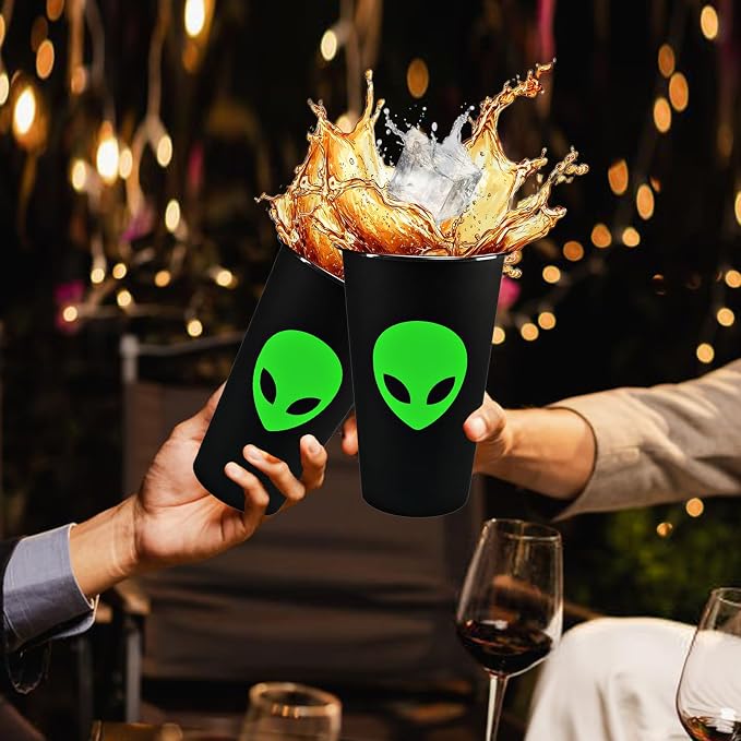 25 PCS 16 oz Space Alien Plastic Cups For Space Alien Themed Party Decorations Plastic Drinking cups UFO Theme Birthday Party Supplies