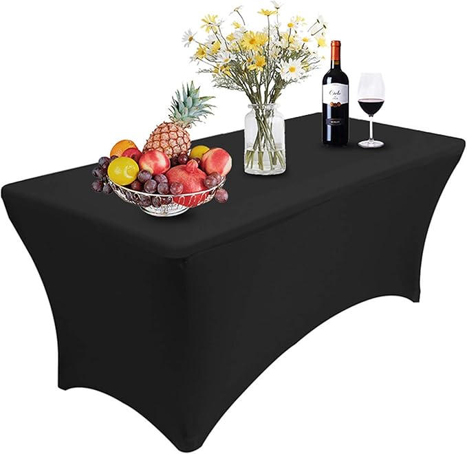 RELIANCER 1 Pack Stretch Spandex Table Covers for Rectangular Tables,4FT Elastic Fitted Tablecloth,Universal Rectangular Table Cloth Protector for Outdoor Party,Wedding,Bar,Birthday,Banquet,Events