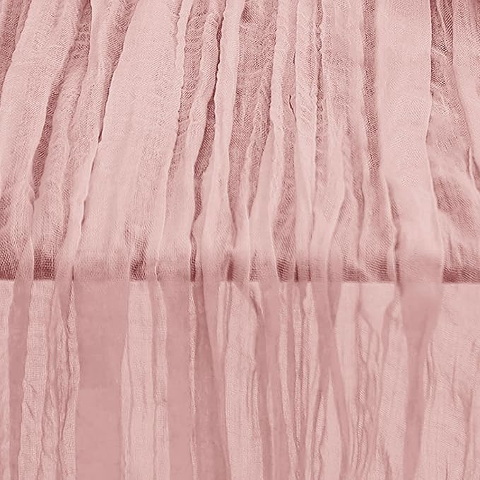 6 Pack Blush Pink Cheesecloth Table Runner 35x120 Inch 10Ft Rustic Gauze Cheese Cloth Table Runner Sheer Cheesecloth Table Runners for Wedding Party Bridal Shower Decoration