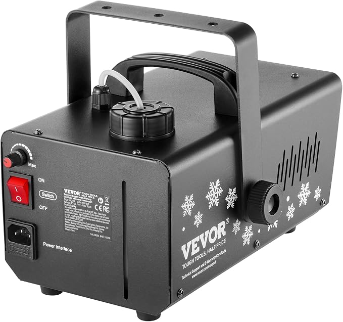 VEVOR Snow Machine, 800W Snow Making Machine with 9 LED RGB Lights and Remote Control, High Output Snowflake Maker Stage Snow Effect for Christmas, Halloween, Wedding, DJ Parties and Valentine's Day