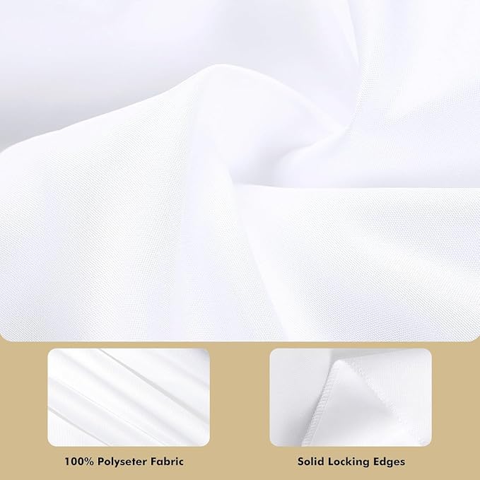 Fixwal White Tablecloth Rectangle 60 x 102 Inch, 2 Pack 6ft Polyester Fabric Table Cloths Rectangular Table Covers for Party, Banquet, Dining, Birthday, Wedding