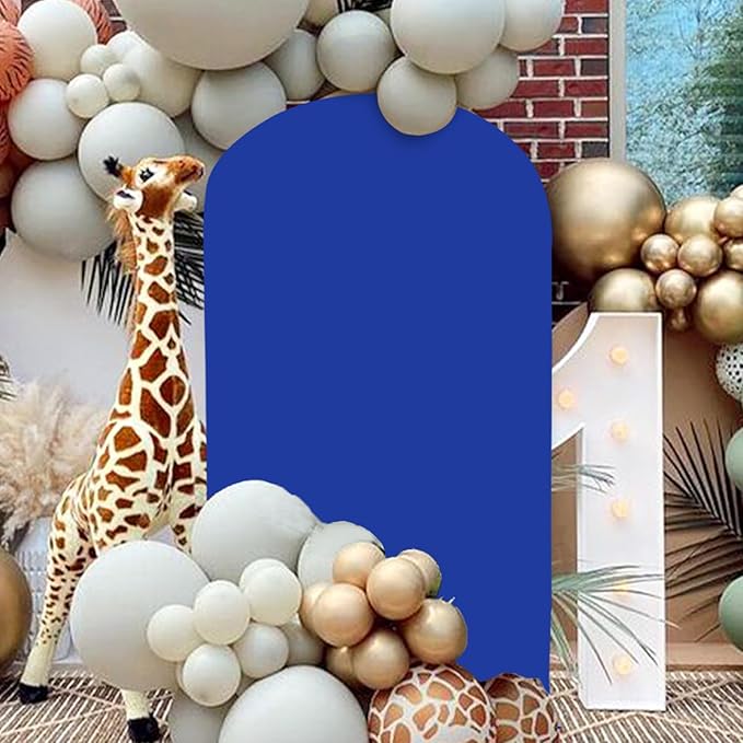 Royal Blue Arch Cover 7.2FT Spandex Fitted Arched Backdrop Cover for Half Arch Stand Stretchy Backdrop Covers Wedding Arched Stand Covers Fabric for Baby Shower Banquet Decoration