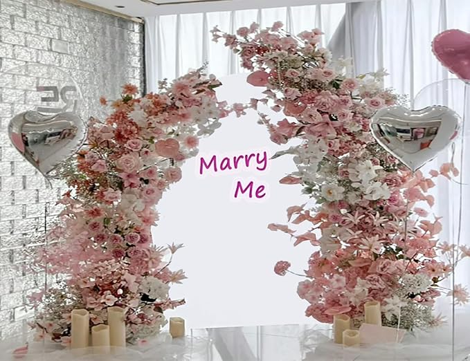 6.6FT White Wedding Arch Cover, Spandex Arch Backdrop Cover for Wedding Birthday Party Celebration Decoration