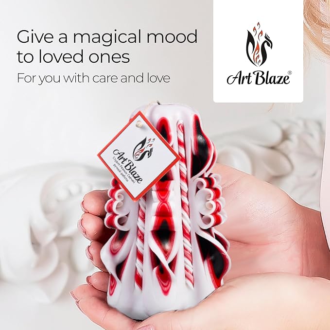 Carved Candles - Handmade Decorative Large Candle – Tall Long Burning Cute Spiral Candle for Women – for Home Decor, Cozy Cottage Core Gift - Christmas Gift for Mom - Eastern Tale