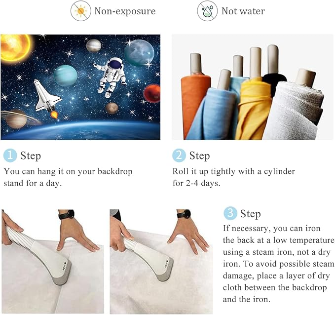 10x8FT Space Backdrop Universe Outer Space Planet Star Galaxy Astronaut Rocket Photography Background Kids Boys Girls Birthday Party Decorations Banner Photo Booth Props