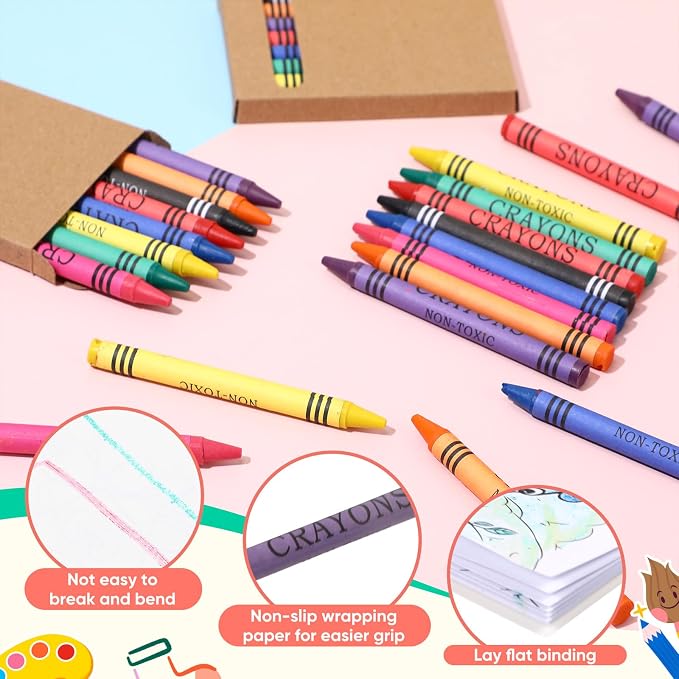 270 Pcs Zoo Animals Mini Coloring Books Welcome Back to School Gifts for Students with Crayons Bulk, Jungle Safari Coloring Books Party Favor Goodie Bag Gift Stuffer Gift Activities DIY Craft