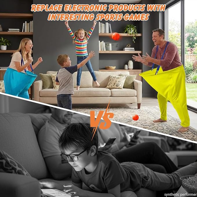 Granny Pants Yard Game Set for Adults - with Thickened Upgraded Bouncy Balls, Straps & Game Manual, Fun Outdoor Party Games for Family Backyard Gatherings（2pcs/4pcs）