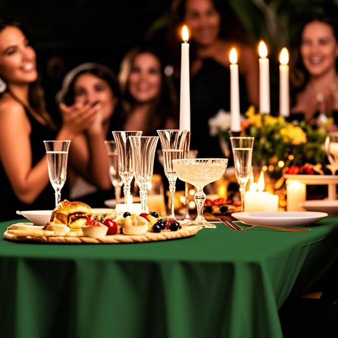 54IN X 320FT Plastic Table Cover Roll with Cutter Box, Cut to Size Plastic Table Cloths for Parties, Birthday, Disposable Tablecloth Roll for All Shape Tables (Green, 54 Inch X 320 Feet)
