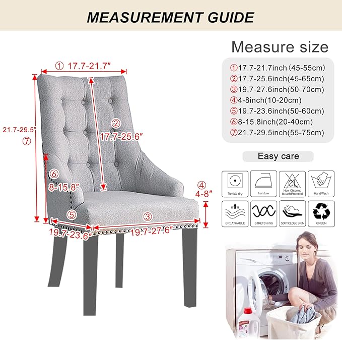 Lellen Stretch Wingback Chair Cover Slipcover - Reusable Wingback Side Chair Slipcover,Accent Chair Covers,Arm Protector Seat Cover,Wing Chair Covers for Dining Living Room Home (Taupe, 1PC)