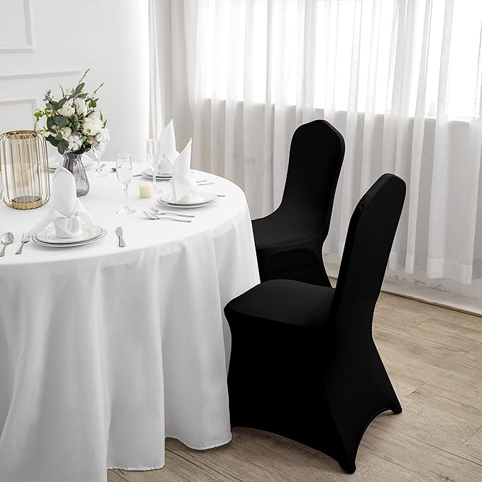 Spandex Chair Covers, 25PCS, Washable Protector for Living Room, Party, Banquet, Wedding, Hotel (Black)