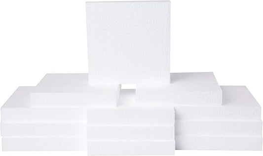 Silverlake 6x6x1 Craft Foam Squares for Styrofoam Board Projects (12-Pack)