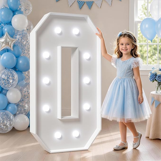 Marquee Letters, Cool Light Marquee O, Large Letters for Birthday, Anniversary, Wedding Decor (DIY Kit) 25pcs Accessory Set