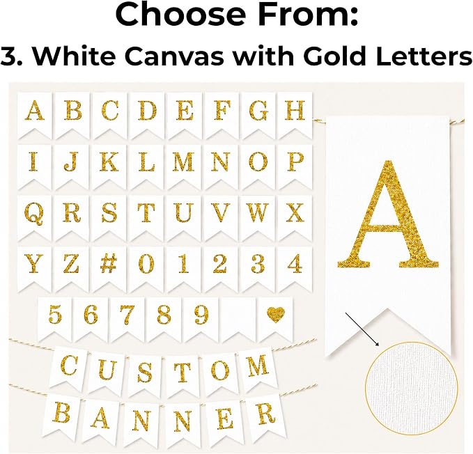 Custom Banner with Letters – Personalized Burlap or White Canvas Banner, Premium Durable Fabric, Neutral Party Decor, Choose Your Message, DIY or Pre-Strung Option, Made For You