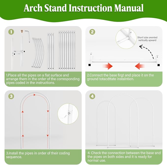 6.6FT Metal Wedding Arch Backdrop Stand,Stable Wedding Arch Frame for Wedding Ceremony Birthday Party Baby Shower Graduation Anniversary Floral Decoration,White