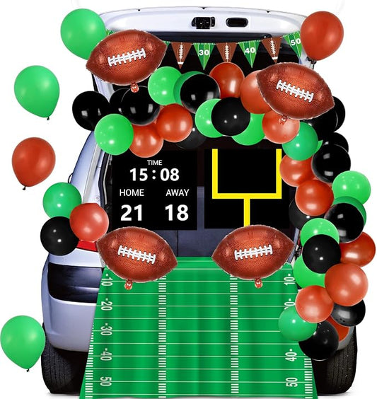Halloween Trunk or Treat Car Decoration Kit Football Decor Sport Theme Football Party Supply Halloween Car Outdoor Decor for Church Cars Archway Garage Door Haunted House Decoration